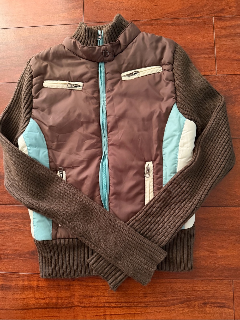 Mossimo Supply Co. Brown & Light Blue Utility Jacket Size M